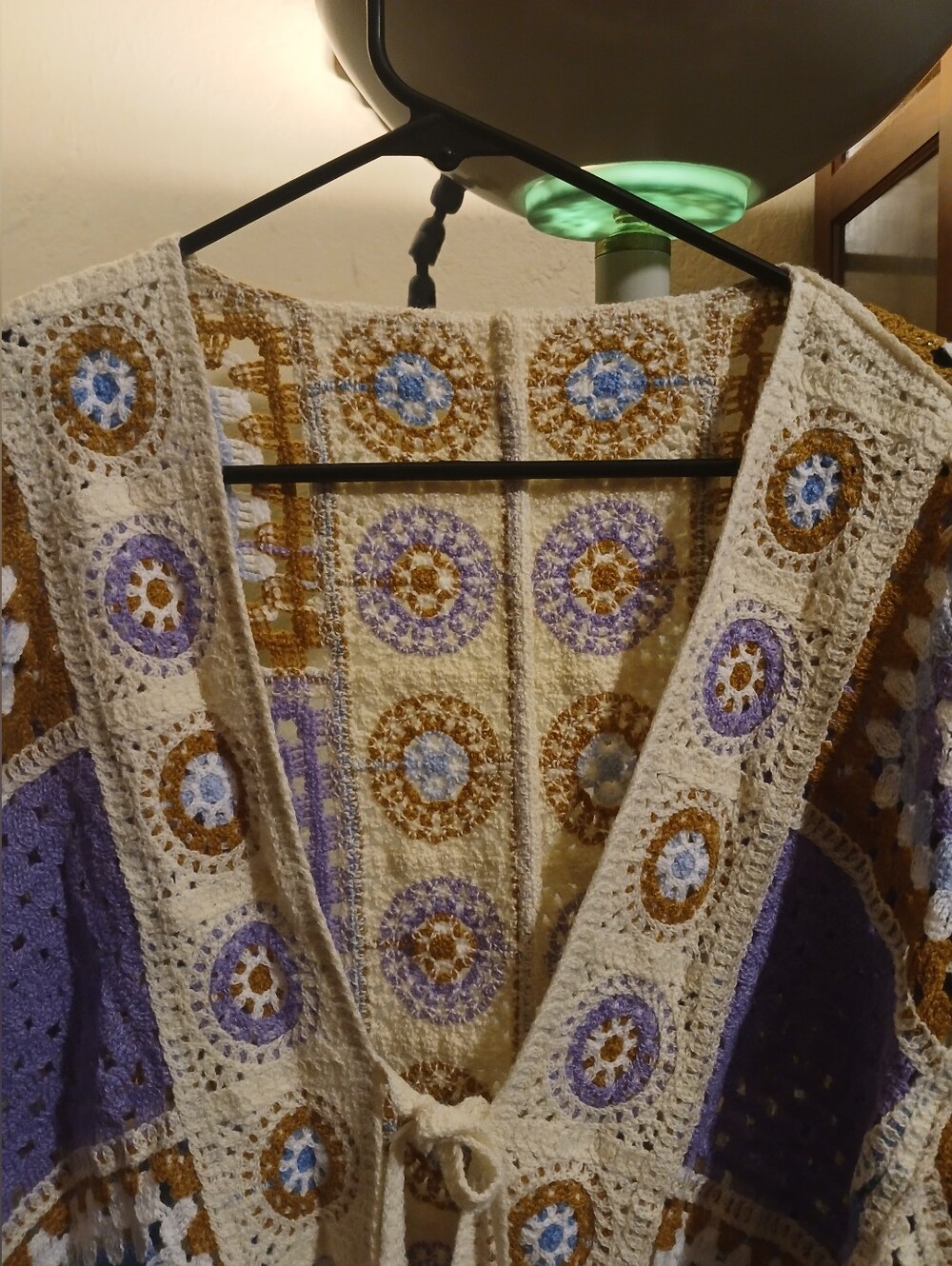 Crochet Patchwork Open Cardigan One Size - Picture 5 of 7